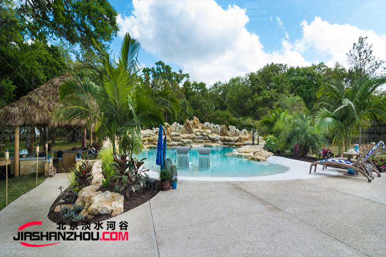 中國(guó)塑石假山做到了國(guó)外-為文萊帝國(guó)酒店設(shè)計(jì)塑石假山工程