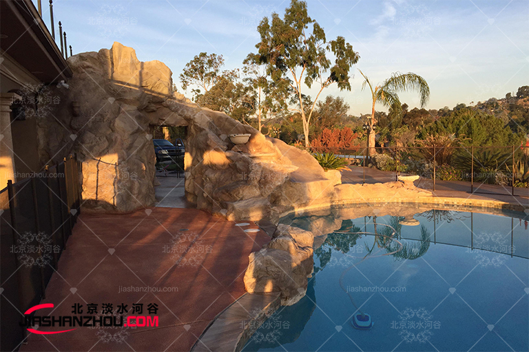 武漢江城明珠豪生大酒店塑石假山施工一手美圖