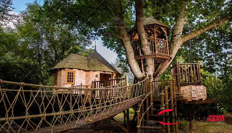 在您夢寐以求的戶外仿真樹樹屋廚房中大飽眼福