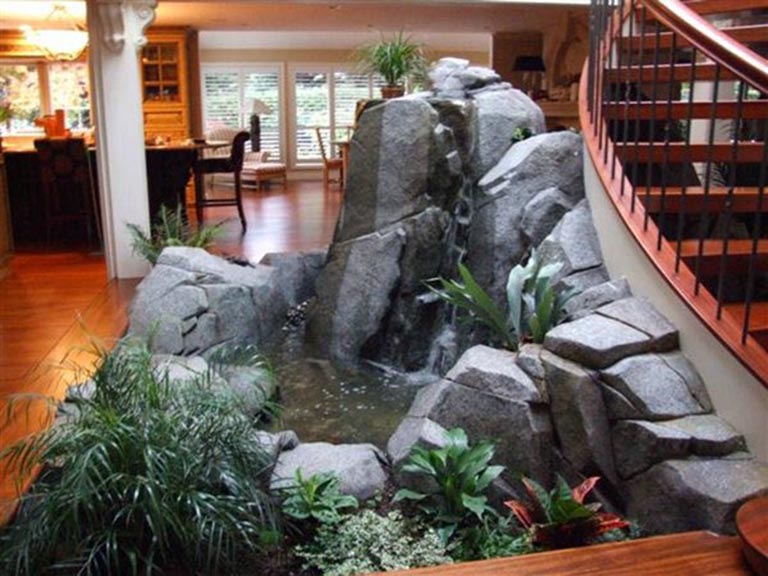 8個(gè)案例展示室內(nèi)假山景觀圖片大全