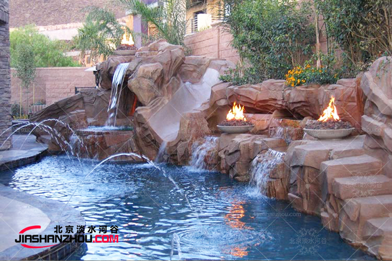 貴陽(yáng)私人會(huì)所高品質(zhì)塑石假山景觀休閑美景