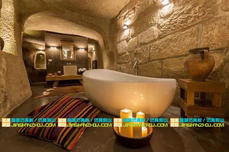 人造山洞酒店咖啡廳設(shè)計(jì)制作美到不能再美了