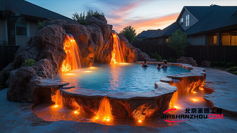 杭州水泥假山造景與植物裝飾和諧布局 帶來(lái)不一樣效果