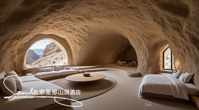 jimeng-2025-06-19-4829-這是一間極具特色的洞穴風(fēng)格臥室，融合自然與人文元素，營造出獨特氛圍：空間結(jié)構(gòu)與外....jpeg