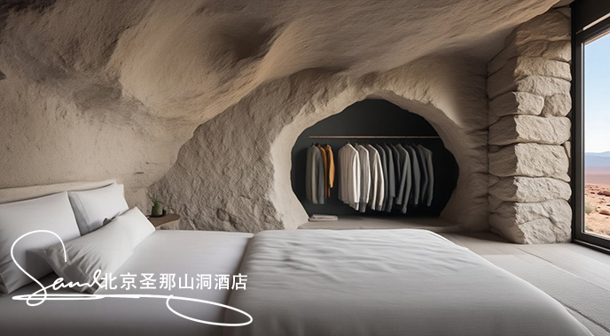 jimeng-2025-06-19-4844-這是一間獨具特色的洞穴風(fēng)格臥室，設(shè)計巧妙融合自然與現(xiàn)代元素：空間結(jié)構(gòu)房間由天然洞....jpeg