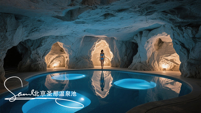 jimeng-2025-06-21-7768-酒店內(nèi)一個(gè)極具特色的洞穴泳池景觀。洞穴由巖石構(gòu)成，內(nèi)部是澄澈的3個(gè)藍(lán)色小泳池 ，....jpeg