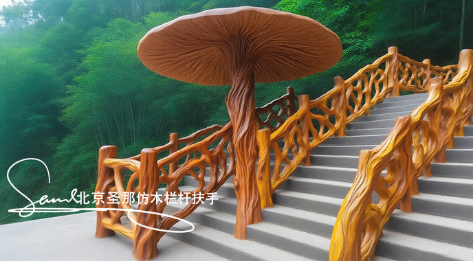 jimeng-2025-06-25-1421-正在施工制作的旅游區(qū)樓梯室外安全圍欄設(shè)計(jì)制作過程，美工正在施工制作，先用鋼筋焊接....jpeg
