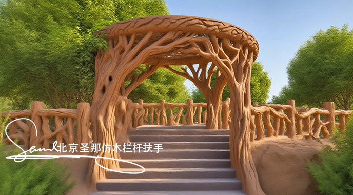 jimeng-2025-06-25-2011-正在施工制作的旅游區(qū)樓梯室外安全圍欄設(shè)計制作過程，美工正在施工制作，先用鋼筋焊接....jpeg