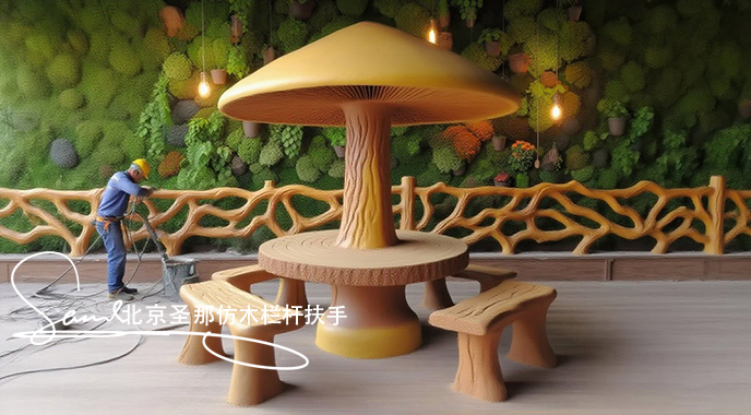 jimeng-2025-06-25-5533-正在施工制作的旅游區(qū)樓梯室外安全圍欄設(shè)計(jì)制作過程，美工正在施工制作，先用鋼筋焊接....jpeg