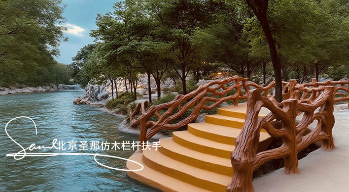 jimeng-2025-06-25-1165-正在施工制作的旅游區(qū)樓梯室外安全圍欄設(shè)計(jì)制作過(guò)程，美工正在施工制作，先用鋼筋焊接....jpeg