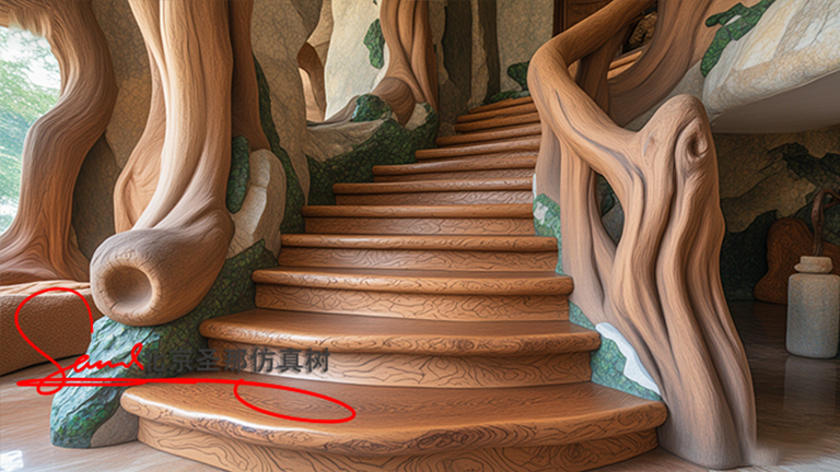 水泥仿木樓梯